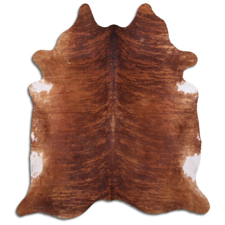 LG/XL Brown, Beige, Black, Tornasol, and Brindle hair on cowhide rugs. Measures approximately 40-45 square feet