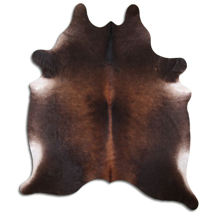 LG/XL Brown, Beige, Black, Tornasol, and Brindle hair on cowhide rugs. Measures approximately 40-45 square feet