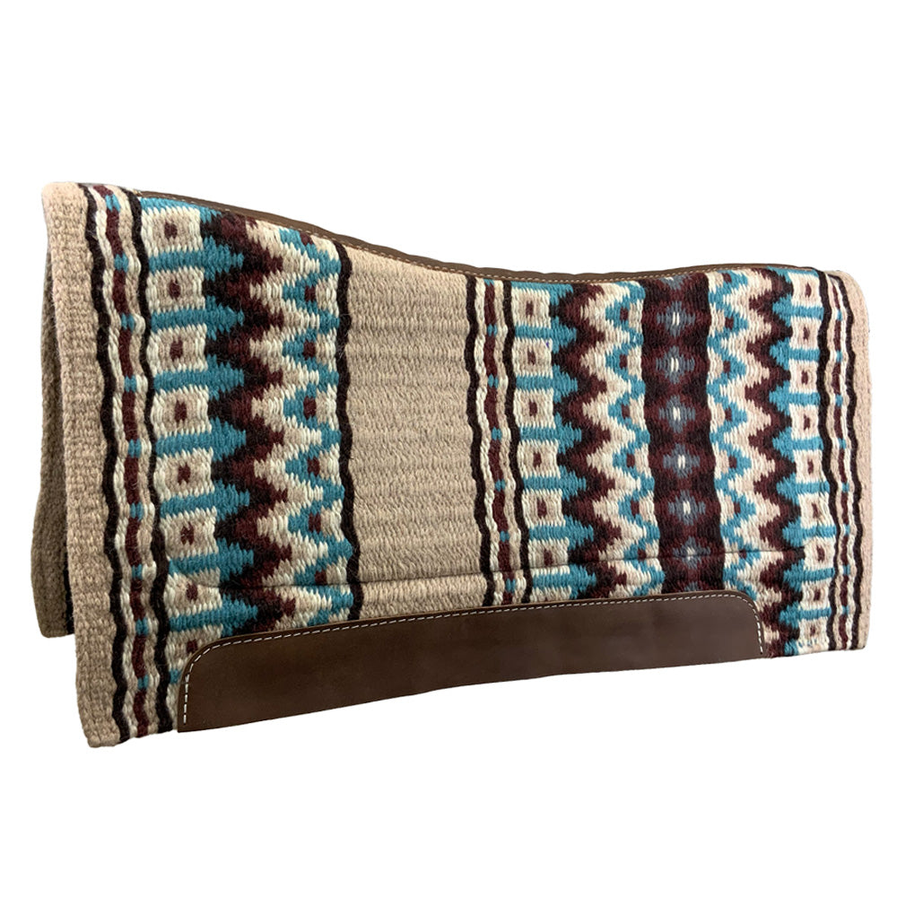 Showman 36" X 34" Wool Top Contoured Memory Felt Bottom Saddle Pad - Summer Sunsets