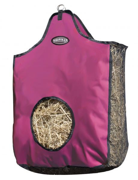 Close-up view of the durable nylon fabric of the hay bag.