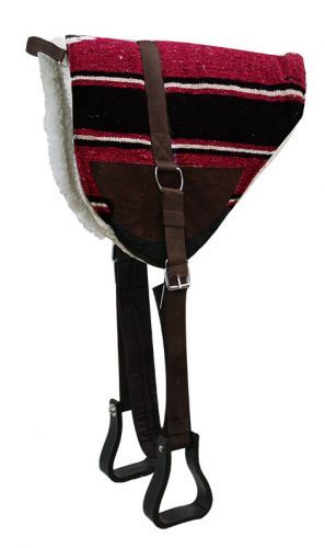 Saddle pad paired with matching stirrups, highlighting cohesive design.