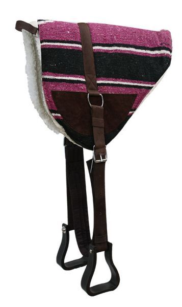 Saddle pad in use on a horse, demonstrating its practical application.