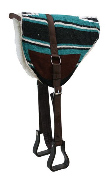 Top-down view of the saddle pad, showcasing the intricate Navajo pattern.