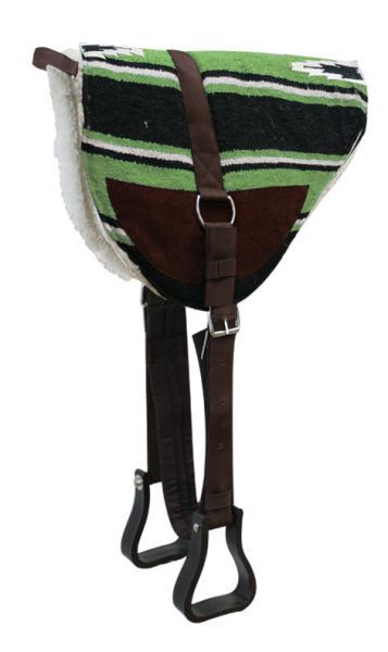 Saddle pad folded, illustrating its lightweight and portable design.