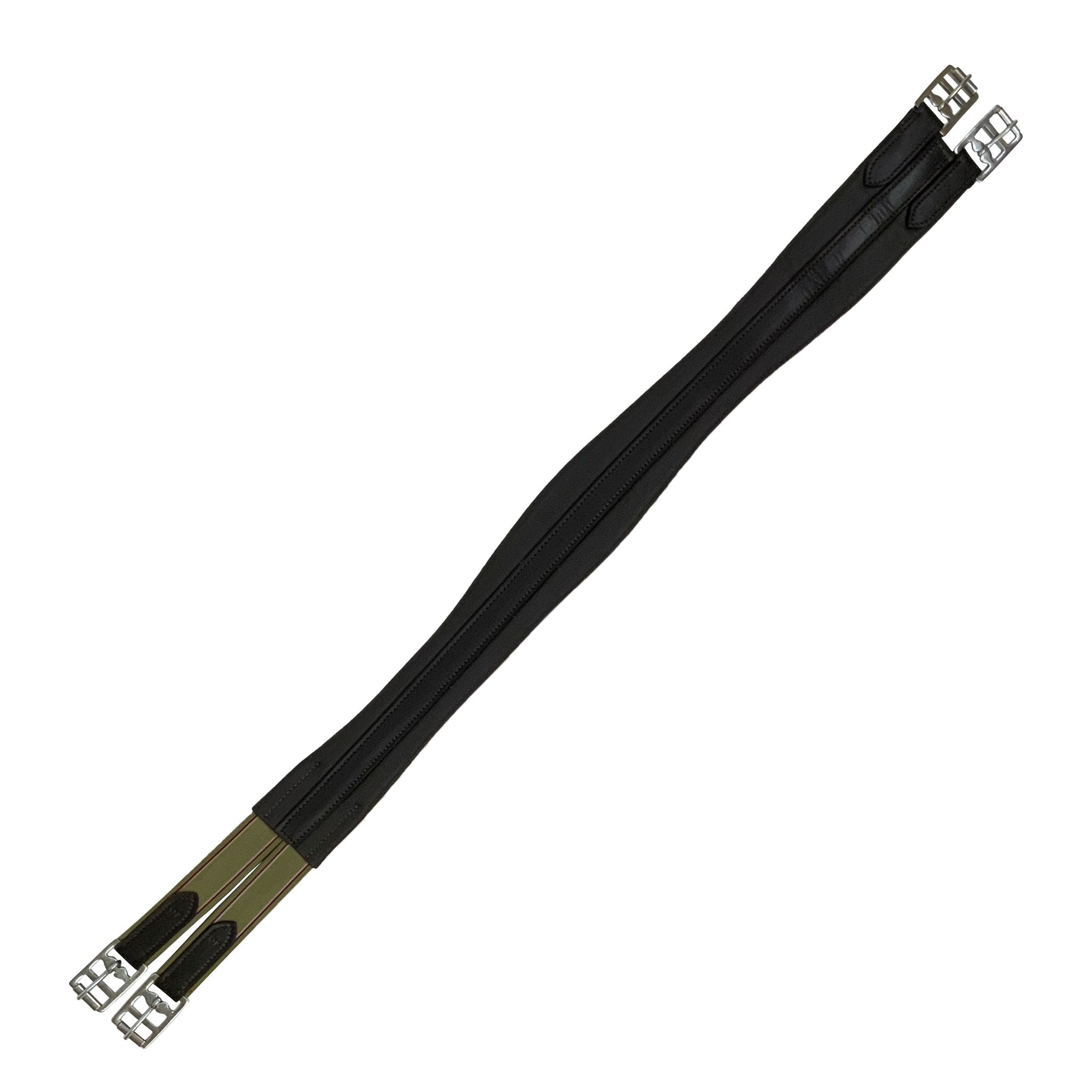 Close-up of dual elastic straps for easy tacking up convenience.