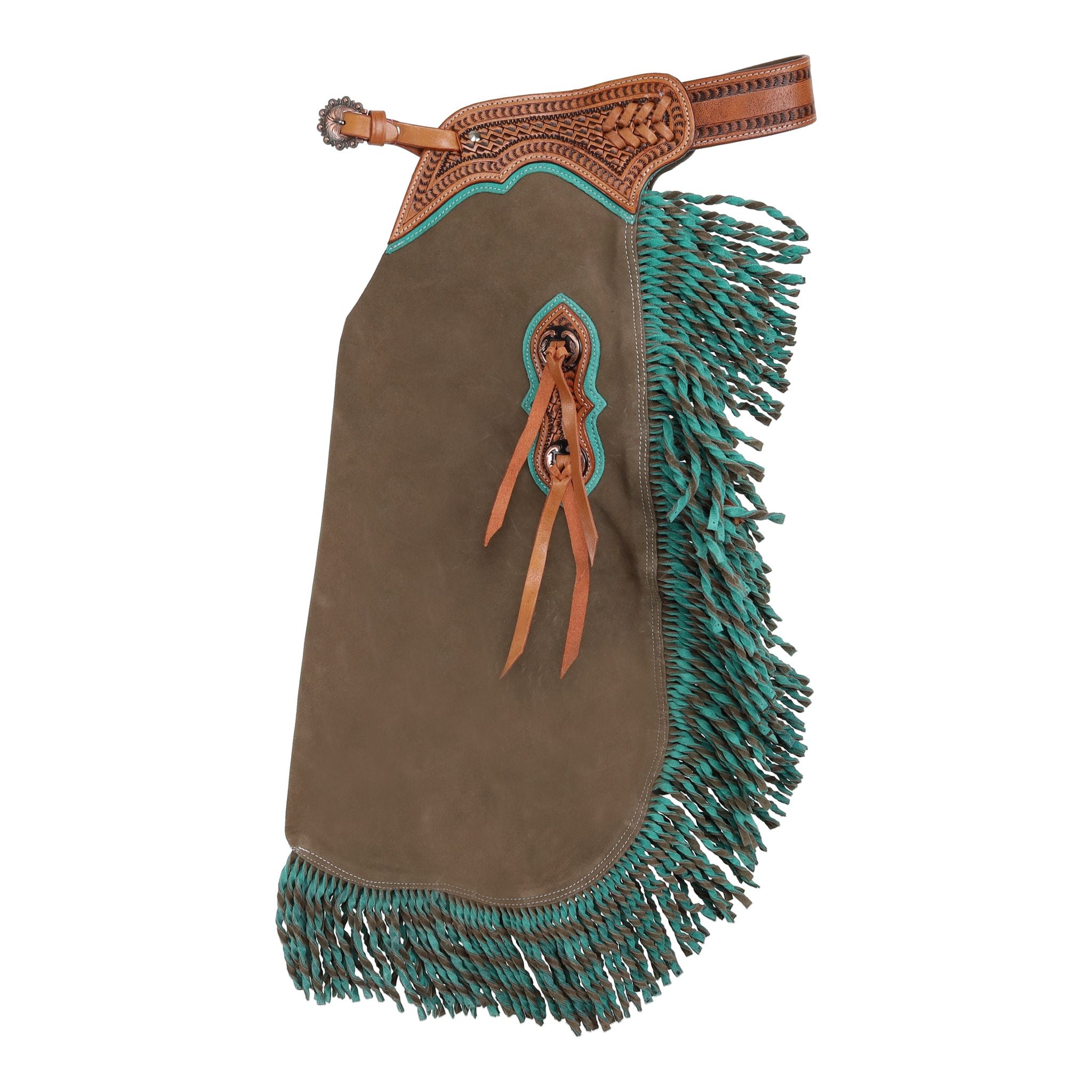 Showman Youth Slate River Chinks leather youth western riding chinks