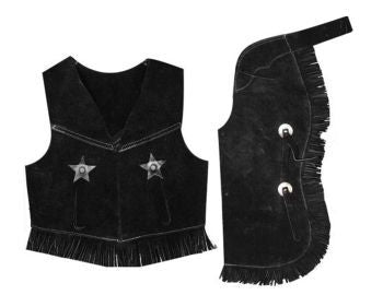 Side view of the outfit, displaying the fit and style for young riders.