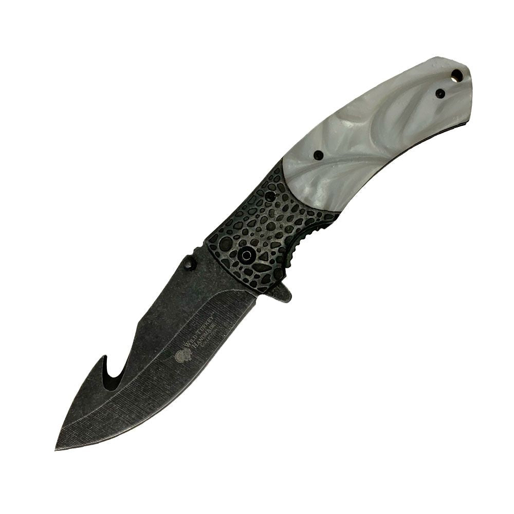 Wild Turkey Handmade Collection Pearl Gut Hook Folding Knife