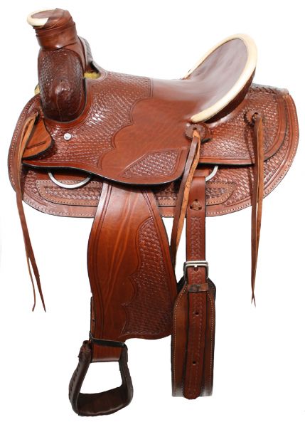 026X: 16" Wade style ranch saddle with square front Wade Saddle Buffalo   