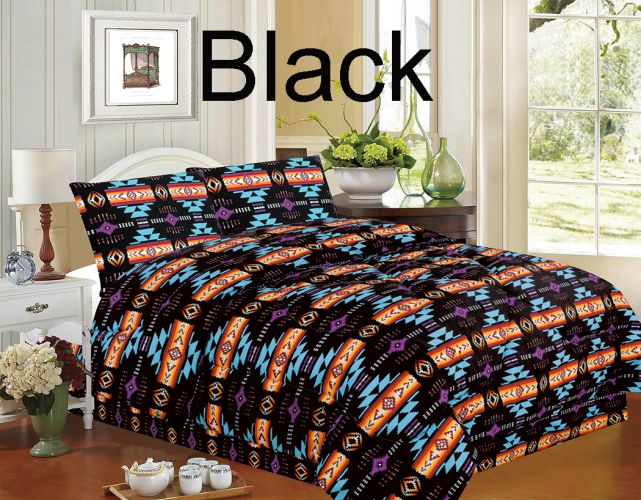 0445: 4 piece Queen Size Southwest Design Luxury Comforter Set Primary Showman Saddles and Tack   