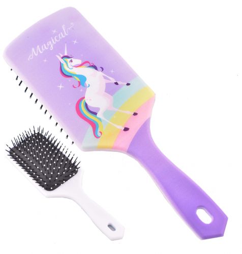 08014A-4: Purple Magical Unicorn Mane and Tail Brush Comb Showman Saddles and Tack   