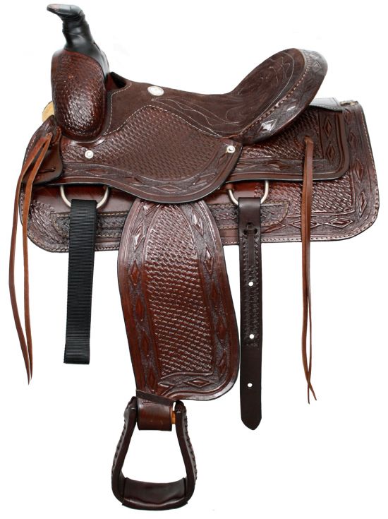 1000X: Buffalo roper style saddle with suede leather seat Roping Saddle Buffalo   