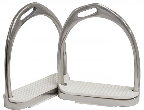 1014: Showman ® 4 3/4" stainless steel english irons with white pads Stirrups Showman   