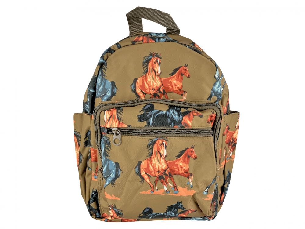 12 Backpack with running horses design