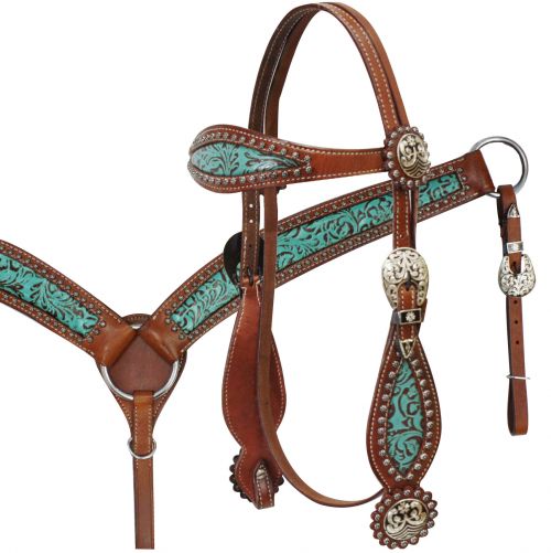 12790: Showman ® Filigree Headstall and Breast Collar Set Headstall & Breast Collar Set Showman   