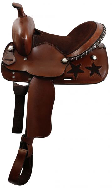 325213: 13" Youth saddle with suede leather seat Youth Saddle Showman Saddles and Tack   