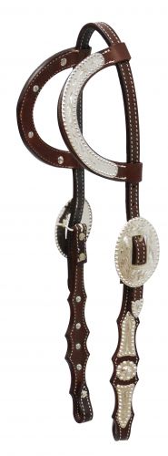 13095: Showman ® Argentina cow leather show headstall Headstall Showman   