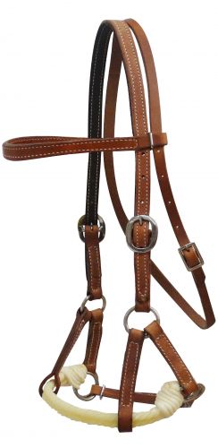 13194: Showman ® Argentina cow leather side pull Headstall Showman   