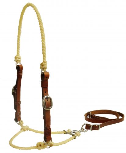 13500: Showman ® Lariat rope tie down with leather cheeks Tie Down Showman   