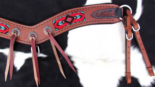 14004: Showman ® Navajo Beaded Inlay tripping collar Breast Collar Showman   