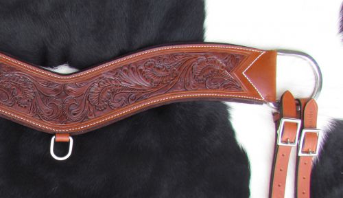 14009: Showman ® Floral tooled tripping collar Breast Collar Showman   