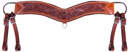 14009: Showman ® Floral tooled tripping collar Breast Collar Showman   