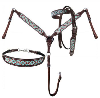 Showman ® Belt Halter with Rodeo Conchos and Buckles. – Dark Horse
