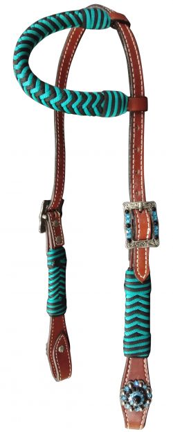 14318: Showman ® Medium Oil Ear Headstall with pro braid accents Primary Showman   