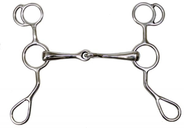 14319: Showman ® stainless steel snaffle bit with 5" mouth Bits Showman   