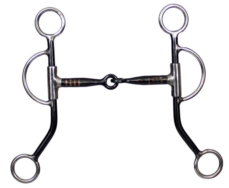14331: Showman ® stainless steel training snaffle bit with 8" cheeks Bits Showman   