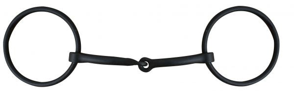 14332: Showman ® black steel loose ring snaffle bit with 3" rings and 5" mouth Bits Showman   