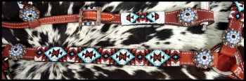 14380: Showman ® Beaded Southwest Design 4 Piece Set Headstall & Breast Collar Set Showman   