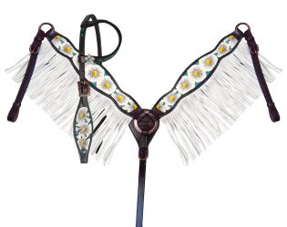 Louis Vuitton White with Teal & White Fringe  Horse accessories, Western horse  tack, Barrel racing tack