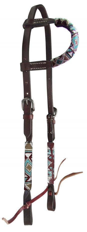 14406: Showman ® Beaded one ear headstall with southwest design Primary Showman   