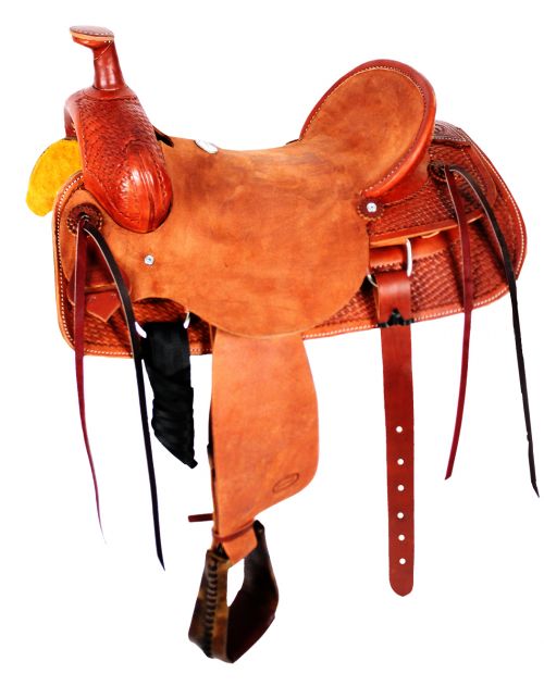 15", 16",17" Showman™ Hard seat roper saddle  TexanSaddles.com   