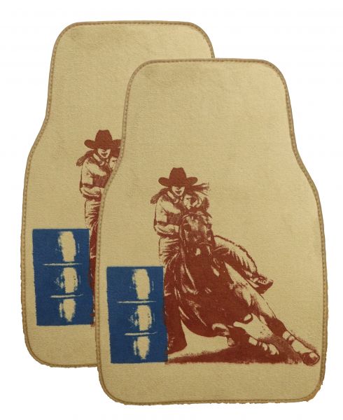 1533: 26" X 17" Barrel racer floor mats for car or truck Primary Showman Saddles and Tack   