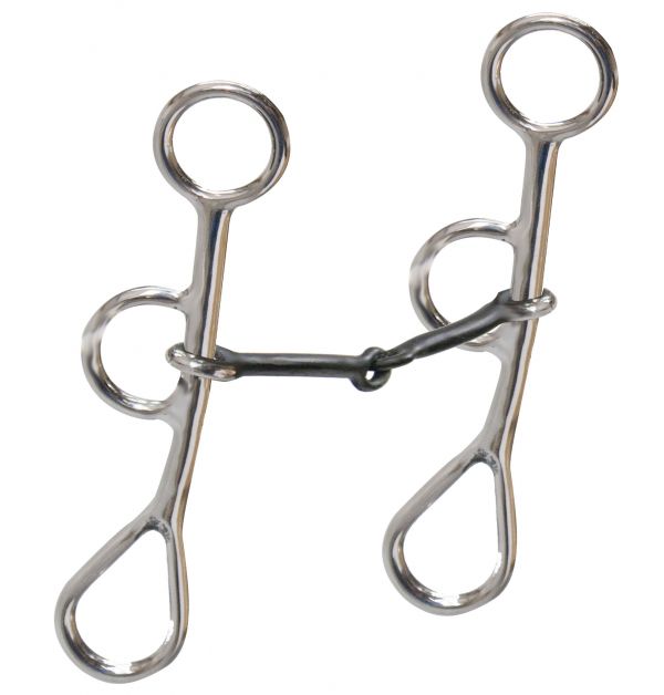 1544: Showman ® Stainless steel colt snaffle bit with 6 Bits Showman   
