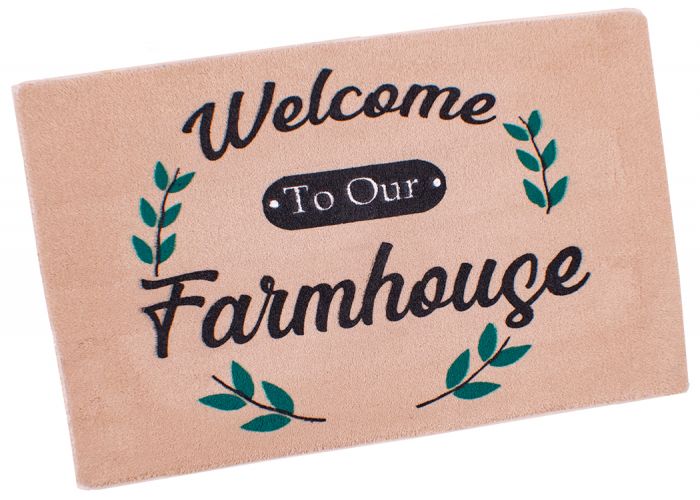 1549: 27" x 18" " Welcome To Our Farmhouse" floor mat Primary Showman Saddles and Tack   
