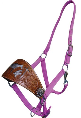 15795: Showman ® adjustable nose nylon bronc halter with nickle plated hardware and eyelets Bronc Halter Showman   