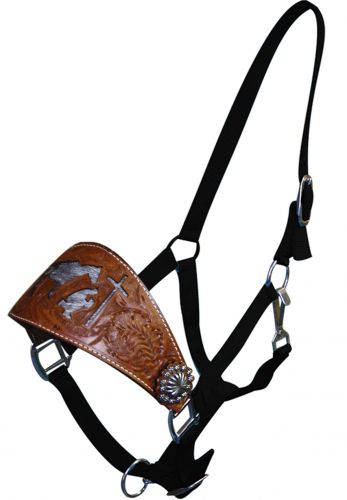 15795: Showman ® adjustable nose nylon bronc halter with nickle plated hardware and eyelets Bronc Halter Showman   