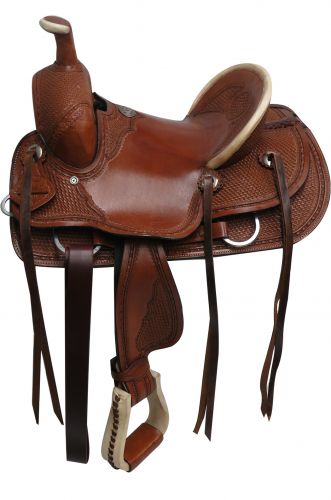 15810 12 13 Double T Hard Seat Roper Style Saddle With Basket Too 2625