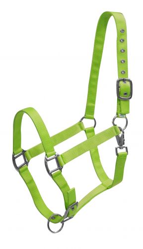 15835: 3 Ply average horse size adjustable halter with heavy duty throat snap Adjustable Halter Showman Saddles and Tack   