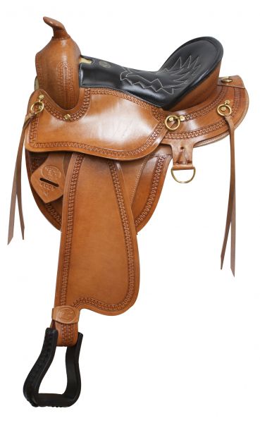 16", 17" Double T Gaited Saddle 94003 Primary Showman Saddles and Tack 16 Medium Oil 