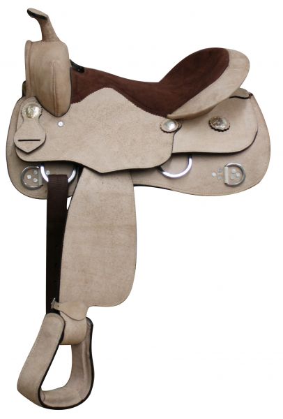 16" Showman Rough Out Leather Training Saddle 211216 Training Saddle Showman Saddles and Tack   