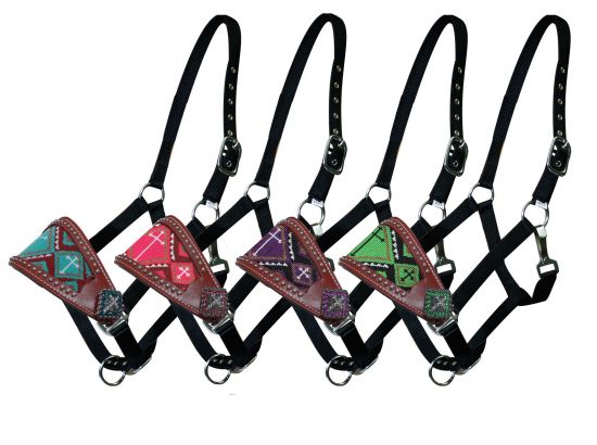 16174: Showman ® Beaded bronc nose halter Bronc Halter Showman   