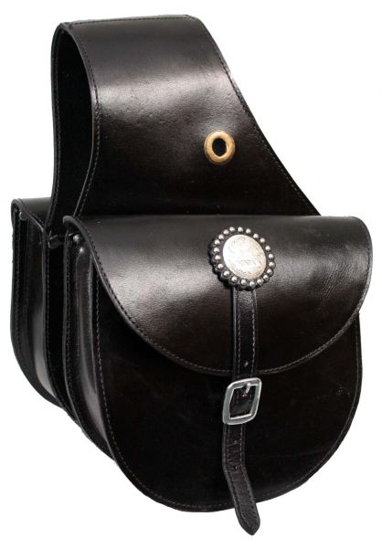 Western Leather Saddle Bag with single buckle closure #C Showman