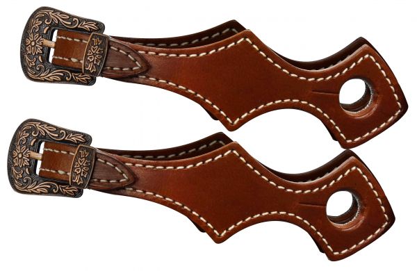 175973: Showman ® scalloped slobber straps with antique buckles Reins Showman   