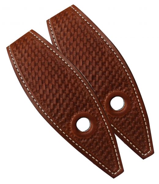 175974: Showman ® Basket tooled leather slobber straps Reins Showman   