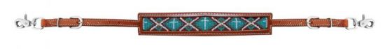 175997: Showman ® Medium leather wither strap with beaded inlay Primary Showman   