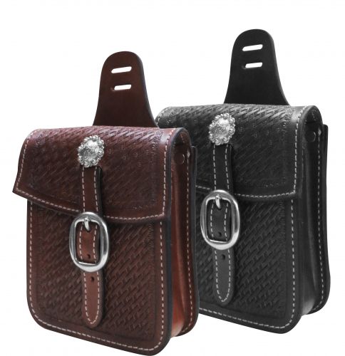 176103: Showman ® Basket tooled saddle pocket Saddle Bag Showman   